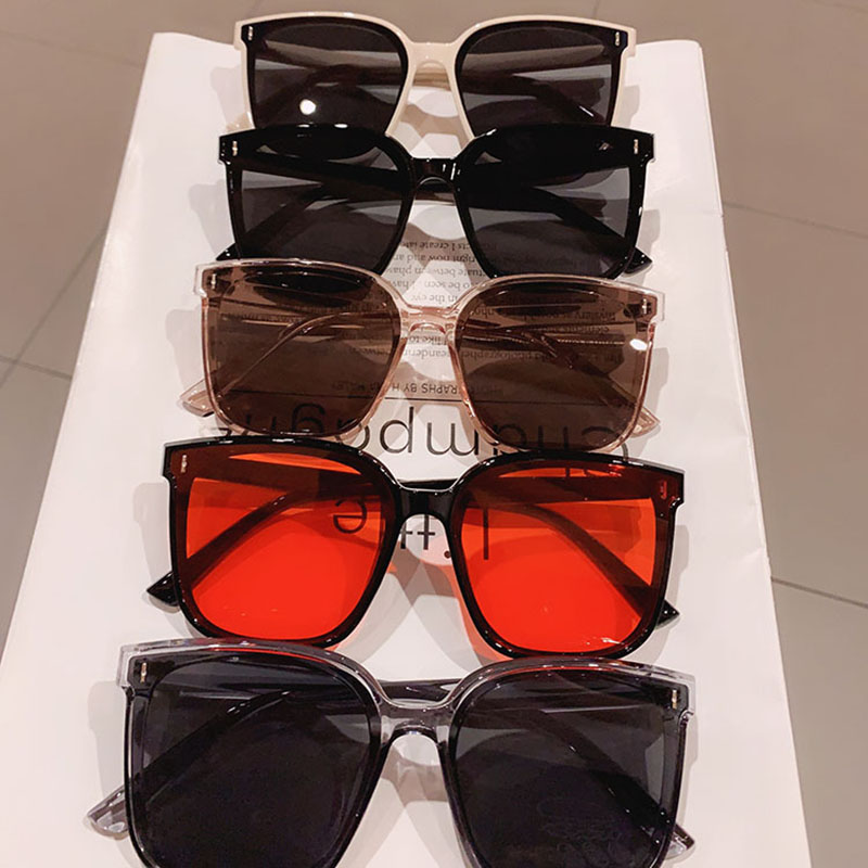 Korean Version Of Square Simple Black Glasses Large Frame Sunglasses Long Round Face Sunglasses Tide Distributor