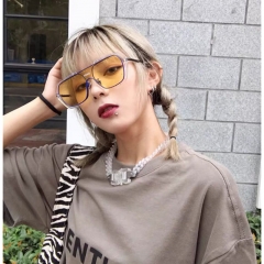 Rimless Sunglasses Fashion Large Frame Glasses Female Anti-uv Sunglasses Distributor