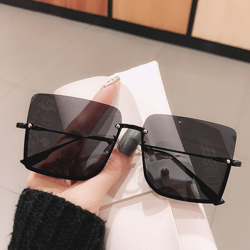 Sunglasses Female Square Half-frame Cutting Edge  Sunglasses Distributor