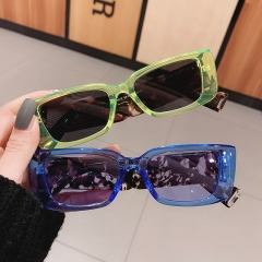 Color Fashion Personality Metal Side Box Fluorescent Green Retro Bungee Hip-hop Sunglasses Distributor