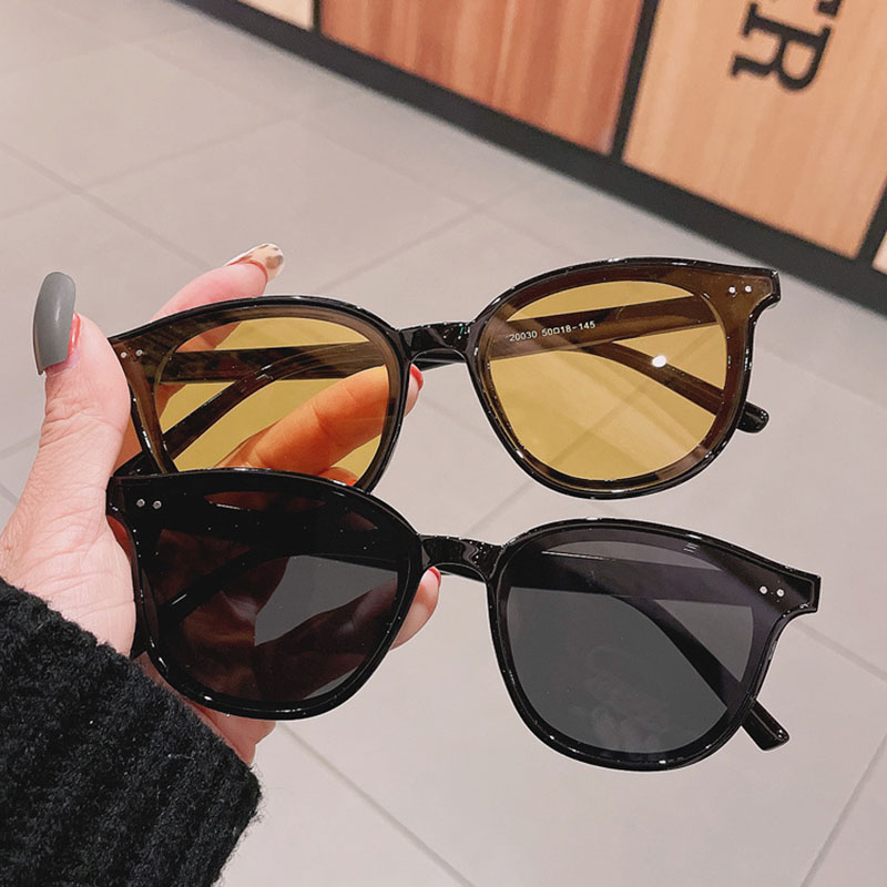 Sunglasses Korean Version Of Men's Retro Small Frame Yellow Netflix Models Anti-uv Sunglasses Female Distributor