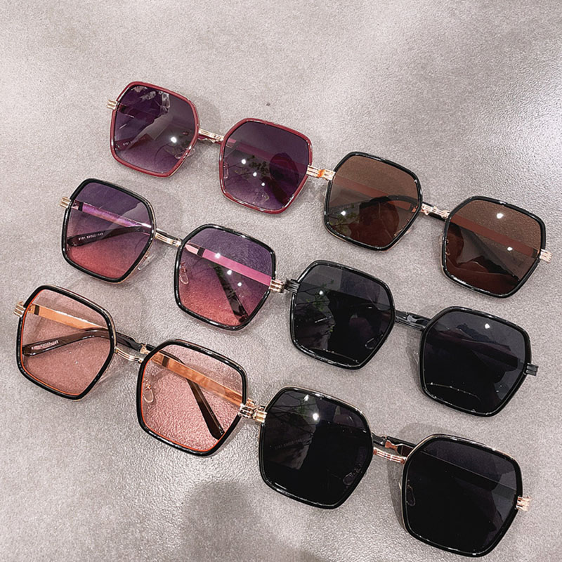 Fashion Sunglasses Sunglasses Ladies Anti-uv Metal Irregular Polygonal Glasses Retro Distributor