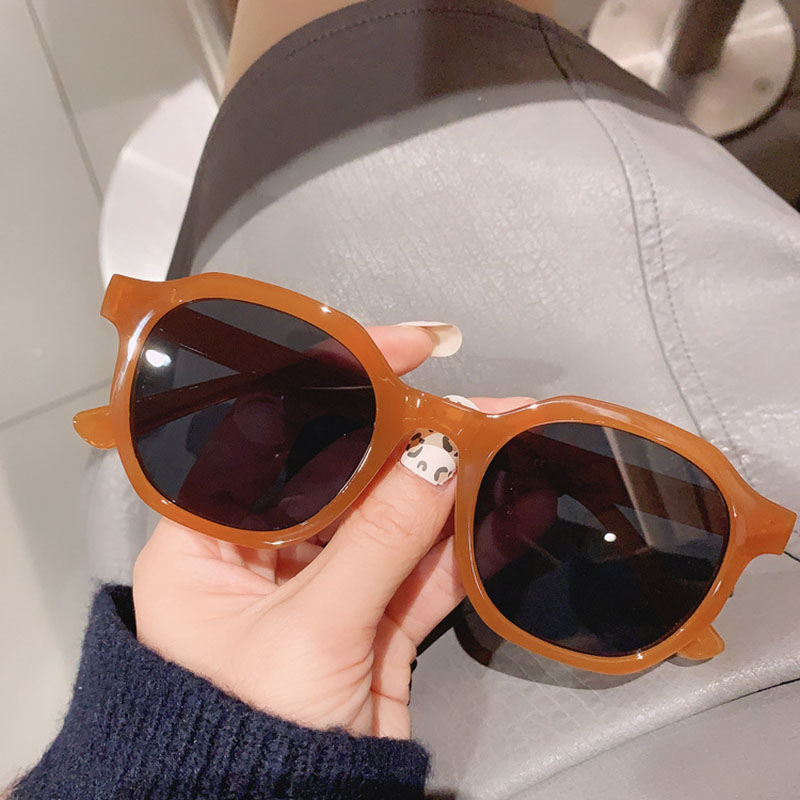 Tide Retro Caramel Color Frame Sunglasses Sunglasses Hundred Glasses Distributor
