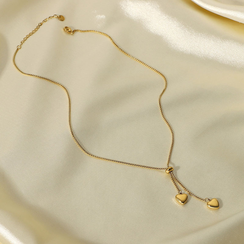 Wholesale Titanium Steel 14k Gold Y-shaped Love Pendant Necklace