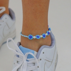 Colorful Beaded Flower Rice Bead Anklet Female Spring And Summer Small Fresh Ethnic Wind Footwear Supplier