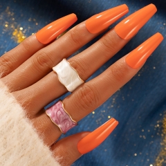 Jelly Color Lovely Fresh Irregular Fashion Open Ring Two Sets Manufacturer
