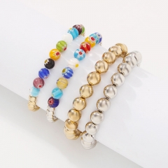 Colorful Glazed Beads Collision Temperament Bracelet Ethnic Wind Exaggerated Fashion Hand Ornaments Female Supplier