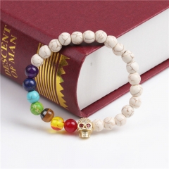 Wholesale Volcanic Stone Micro Set Zirconia Skull Bracelet Vendors