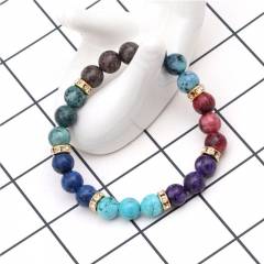 Wholesale Seven-colored Hemp Point Stone Beaded Bracelet Vendors