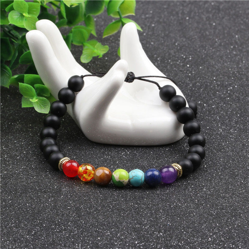 Wholesale Braided Adjustable 8mm Tiger's Eye Seven Color Bracelets Vendors