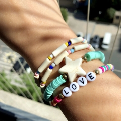 Soft Pottery Bracelets Letters Love Pentagram Set Supplier