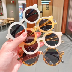 Children's Sunglasses Sunshade Round Frame Cute Sunglasses Hollow Sun Protection Polarized Mirror Jewelry Distributor