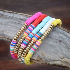 Colorful Sliced Soft Ceramic Bracelets Beach Style Sets Of Mixed Strings Supplier