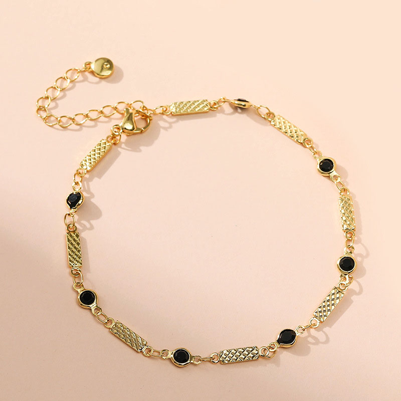 Wholesale Anklet 18k Gold Zircon Fine Chain Extendable Vendors