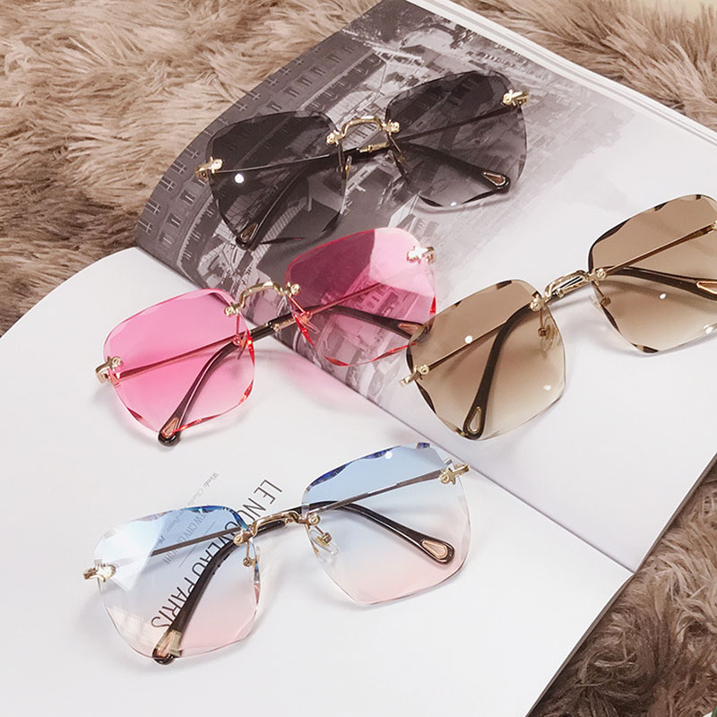 Rimless Sunglasses Square Polygonal Distributor