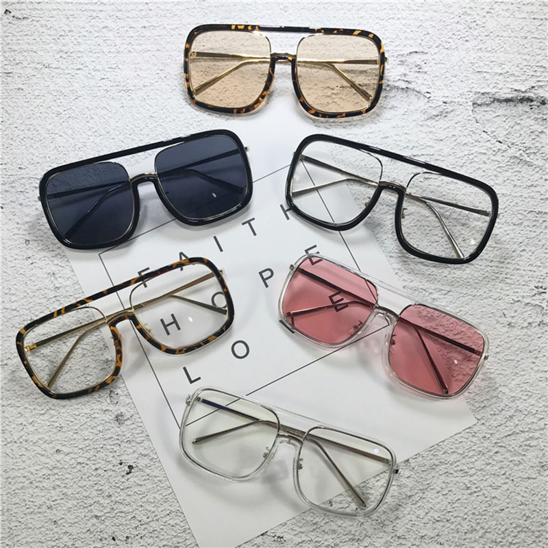 Square Transparent Frame Flat Light Mirror Tide Sunglasses Distributor