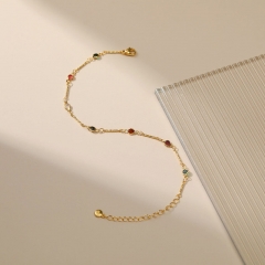 Wholesale Anklet Color Zircon Fine Chain Adjustable Vendors