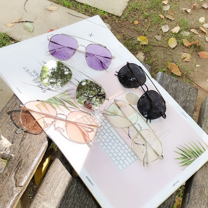 Purple Large Frame Double Beam Pink Sunglasses Distributor