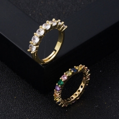 Wholesale Fashion Trend Copper Plated Micro Zirconia Hip Hop Ring