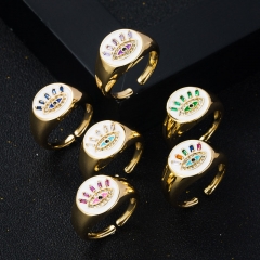 Wholesale Copper Micro Zirconia Drip Oil Devil Eyes Ring