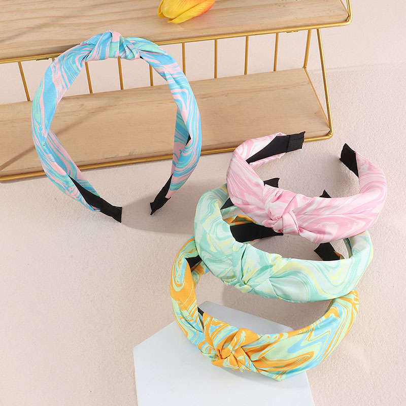 Wholesale Wide Edge Fresh Cloth Tie-dye Knotted Hair Band Simple Fashion