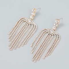 Wholesale Tassel Earrings Exaggerated Palm Tree Shape With Diamonds Earrings Bohemian