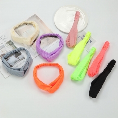 Wholesale Solid Color Cross-knit Hair Bands Cross Wool Bundle Hair Bands