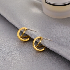 Fashion Matte Hollow C-shaped Earrings Geometric Irregular Earrings Distributor