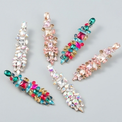 Wholesale Colorful Diamond Series Alloy With Diamonds Rhinestone Full Diamond Geometric Earrings