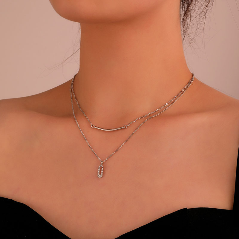 Double Smile Necklace Fashion Geometric Arc Clavicle Chain Distributor