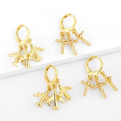 Wholesale Metal Earrings Tide Cross Star Earrings