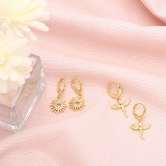 Wholesale Diamond Set Sun Cute Angel Earrings