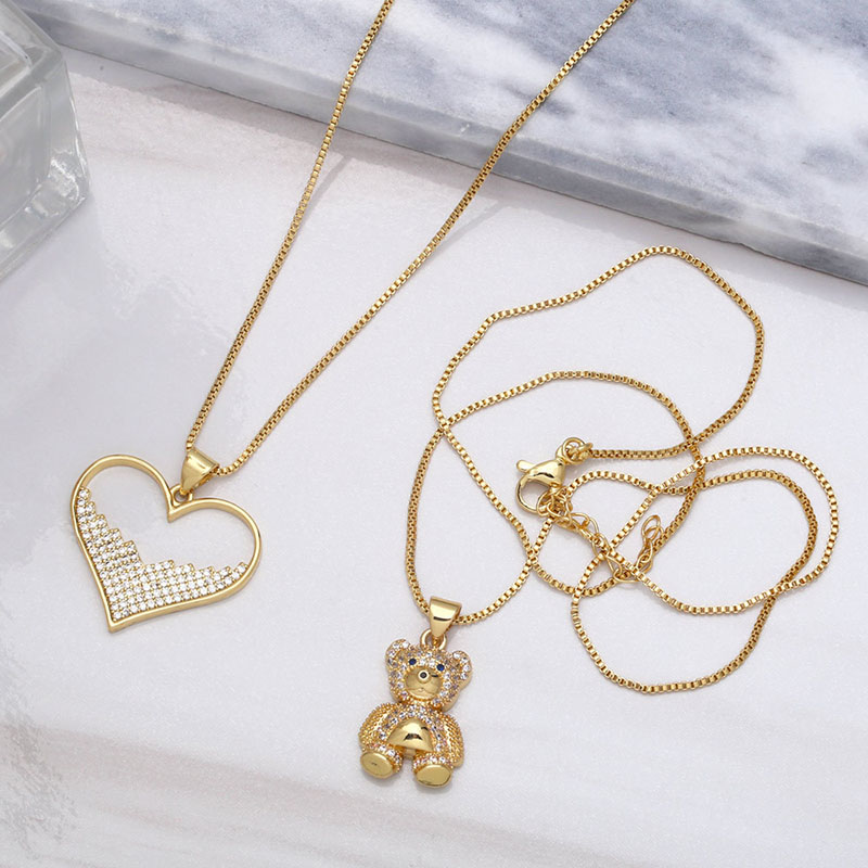 Wholesale Bear Pendant Necklace Love Collarbone Chain