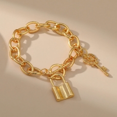 Simple Bracelet Pendant Fashion Ot Buckle Lock Shape Couple Distributor