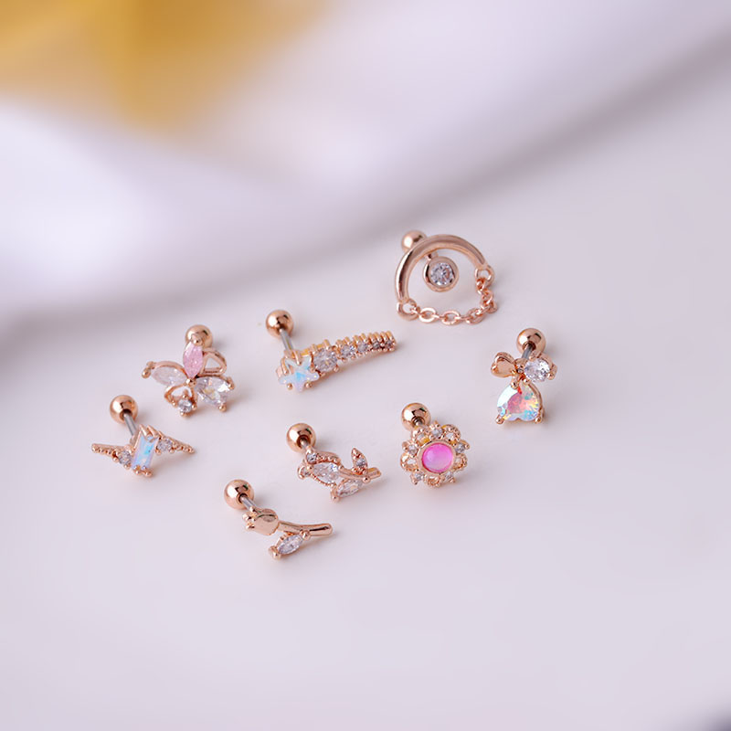 Thin Rod Fashion Screw Screw Ball Earrings Single Distributor