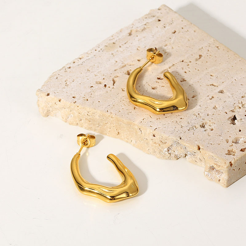 Simple Irregular Shaped C-shaped Earrings Distributor