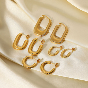 Steel Earrings Gold Geometric Earrings