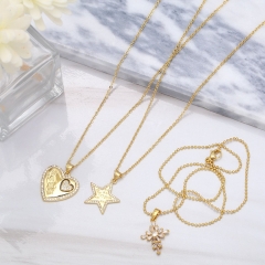 Wholesale Letters Mama Love Short Necklace Pentagram Cross