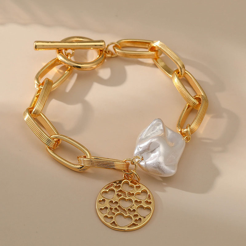 Baroque Shaped Pearl Openwork Love Bracelet Distributor