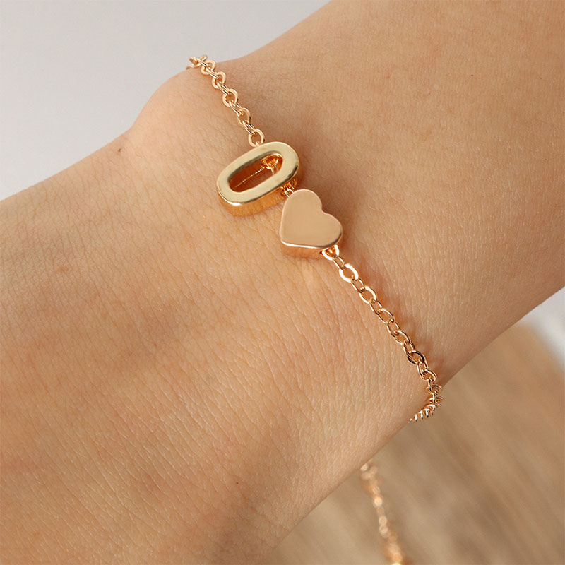 Peach Heart Letter O Bracelet Female Design Bracelet Manufacturer