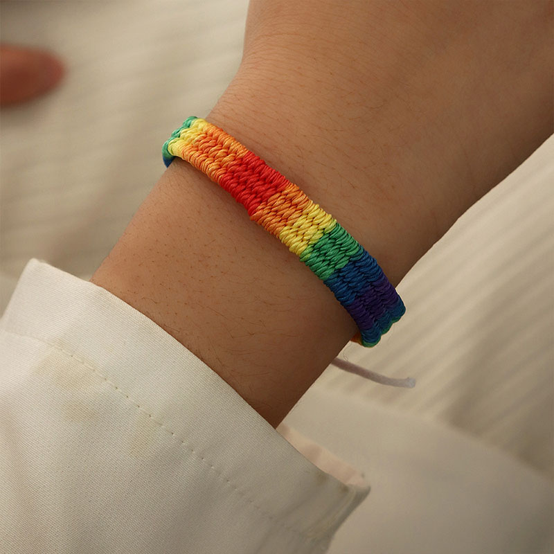 Rainbow Braided Hand Rope Couple Bracelets Manufacturer