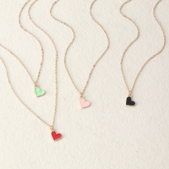 Love Pendant Female Necklace Colorful Oil Drip Fashion Manufacturer