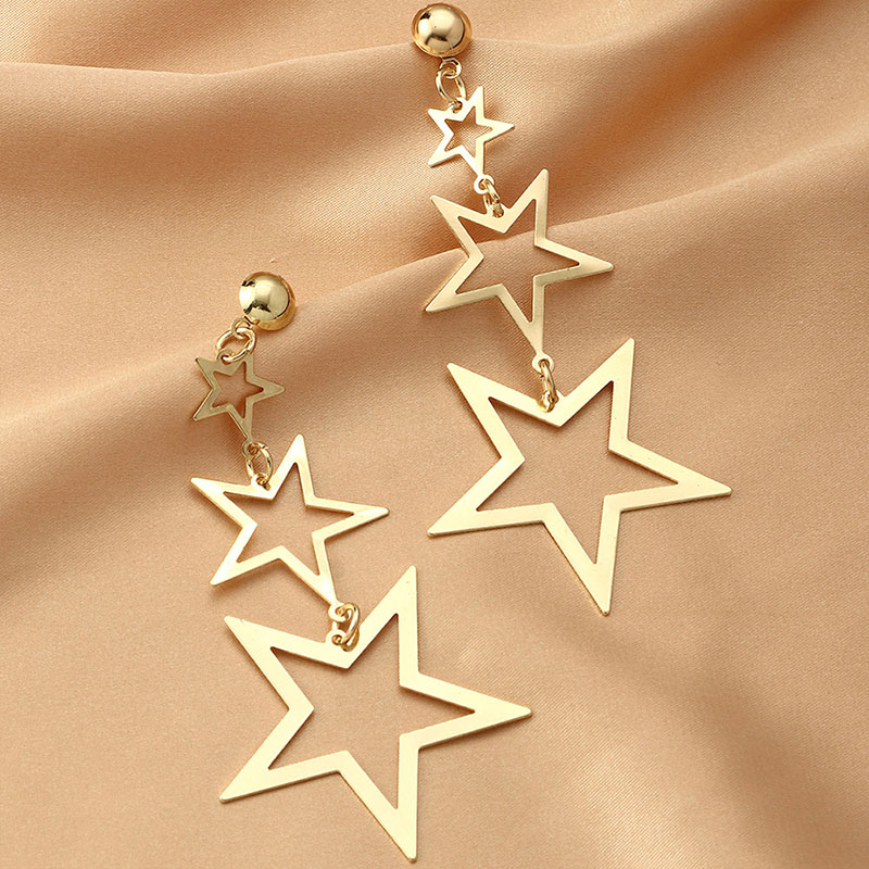 Fashion Multi-layer Pentagram Earrings Personalized Simple Splicing Temperament Earrings Manufacturer