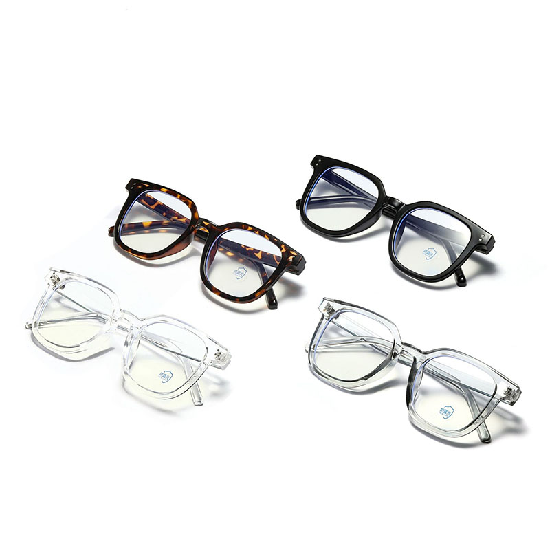Blue Square Large Frame Fashion Flat Glasses With Glasses Manufacturer