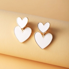 Stereo Peach Heart Checkerboard Earrings Simple Distributor