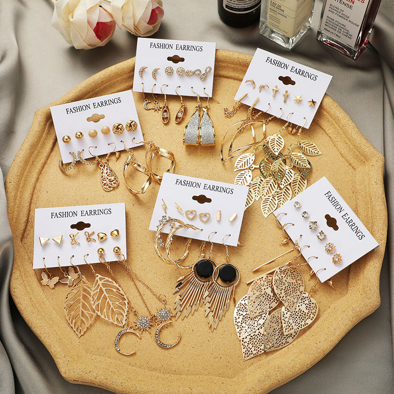 Creative Butterfly Geometric Set Of  Personalized Moon Earrings Distributor