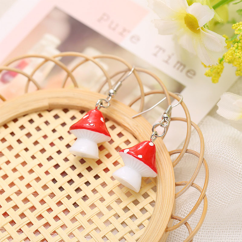 Pin Red Mushroom Creative Vintage Rustic Plant Earrings Distributor