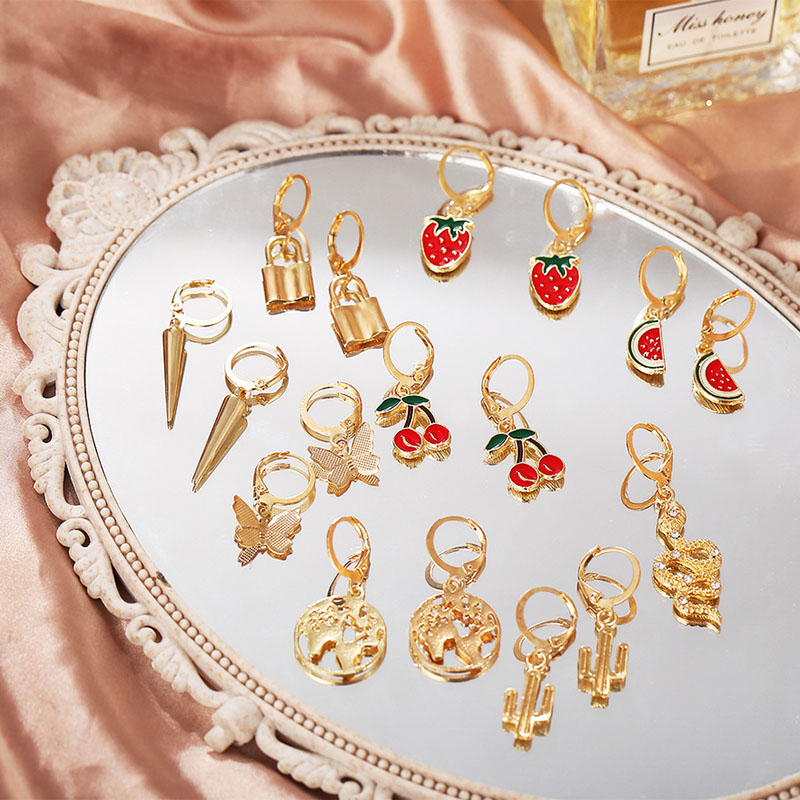 Fashion Fruit Earrings Set Creative Simplicity Multi-element Distributor