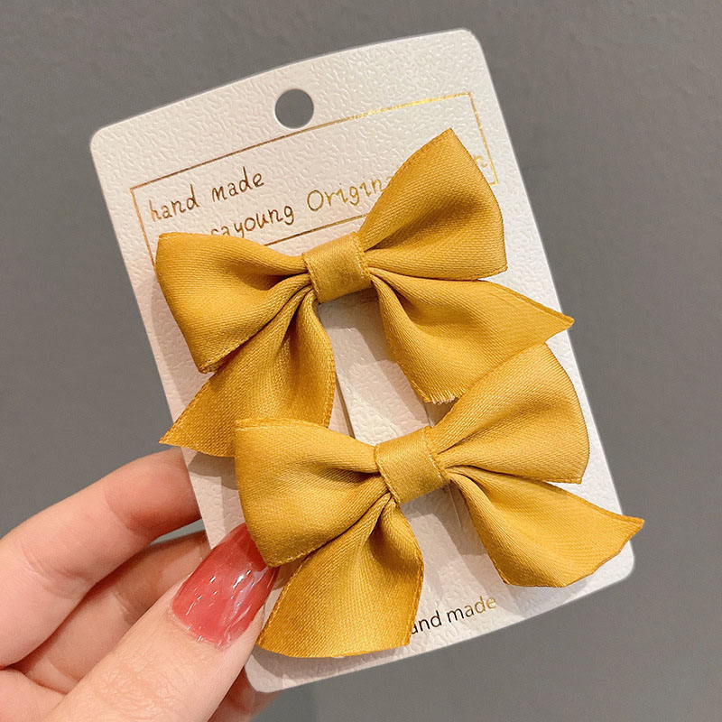 Yellow Solid Color Children's Hair Clips A Pair