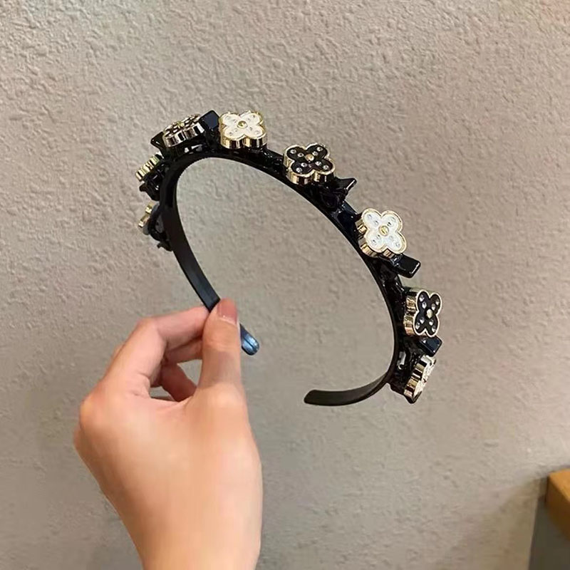 Black And White Flower-two-use Hair Band
